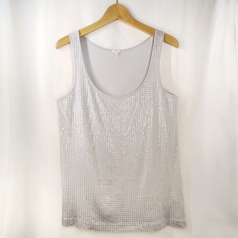 JCrew Sequin Tank -Light Grey